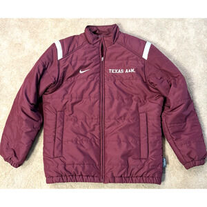Nike Texas A & M Jacket Burgundy Puffer Coat Unisex Size Small ATM